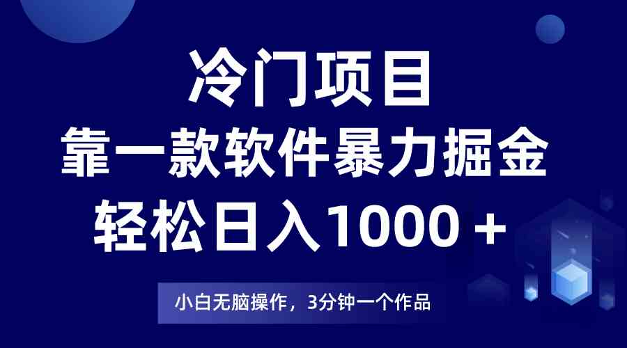 （9791期）冷门项目，靠一款软件暴力掘金日入1000＋，小白轻松上手第二天见收益-自学资料及项目