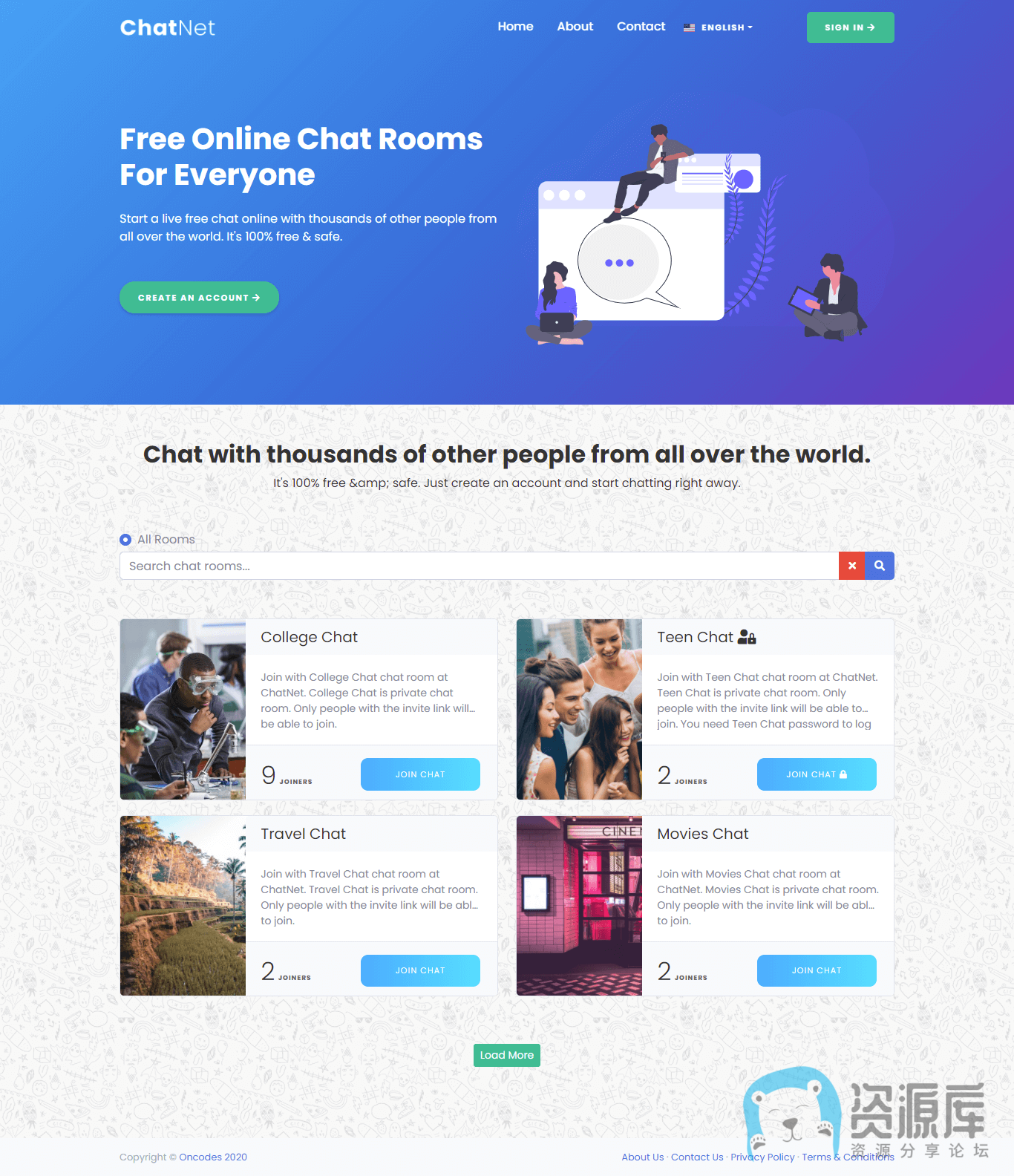 ChatNet -PHP聊天室和私人聊天程序 v1.9-自学资料及项目