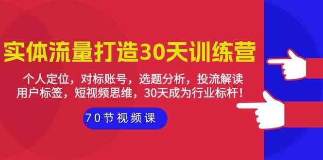 （9782期）实体-流量打造-30天训练营：个人定位，对标账号，选题分析，投流解读-70节-自学资料及项目